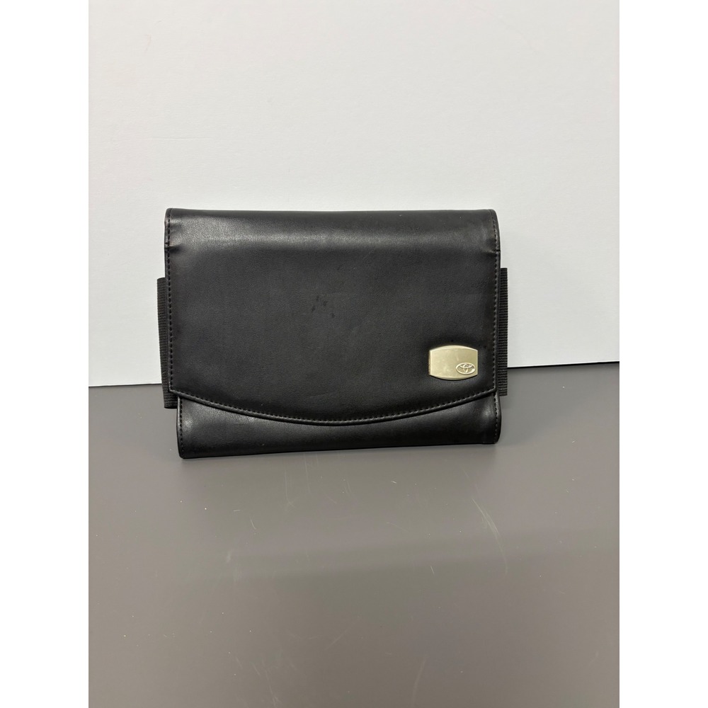 Toyota‎ Black Faux Leather Document Holder Manual Case Organizer Logo